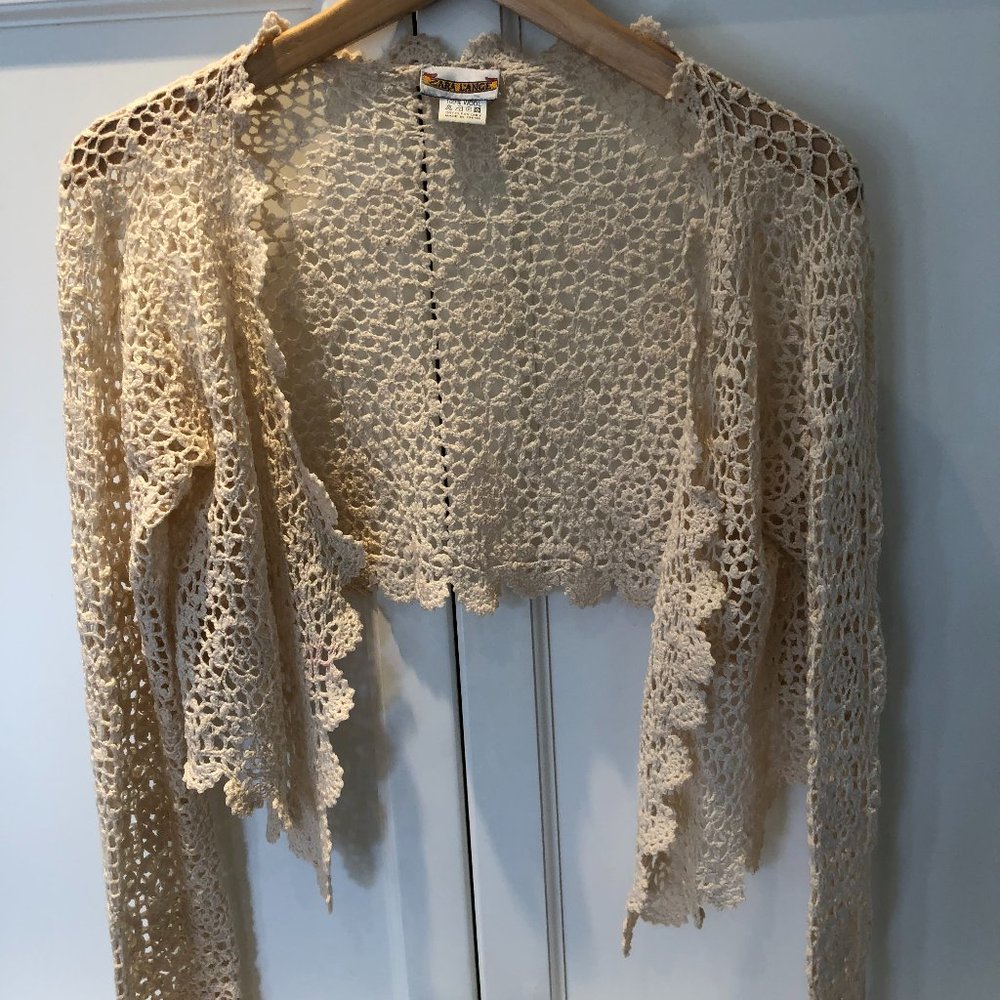 Zara L'Ange Crochet cropped cardigan